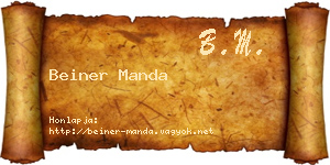 Beiner Manda névjegykártya